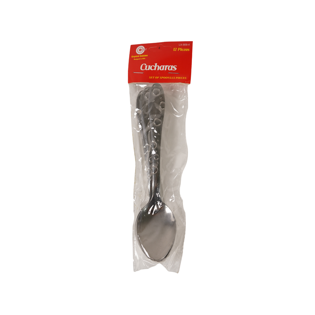 SET 12 CUCHARA METAL CRYSTAL CUISINE LX-909