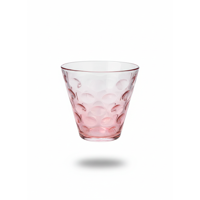 SET 6 VASOS VID 210 ML CONICO OVAL REL COLOR GB-22052