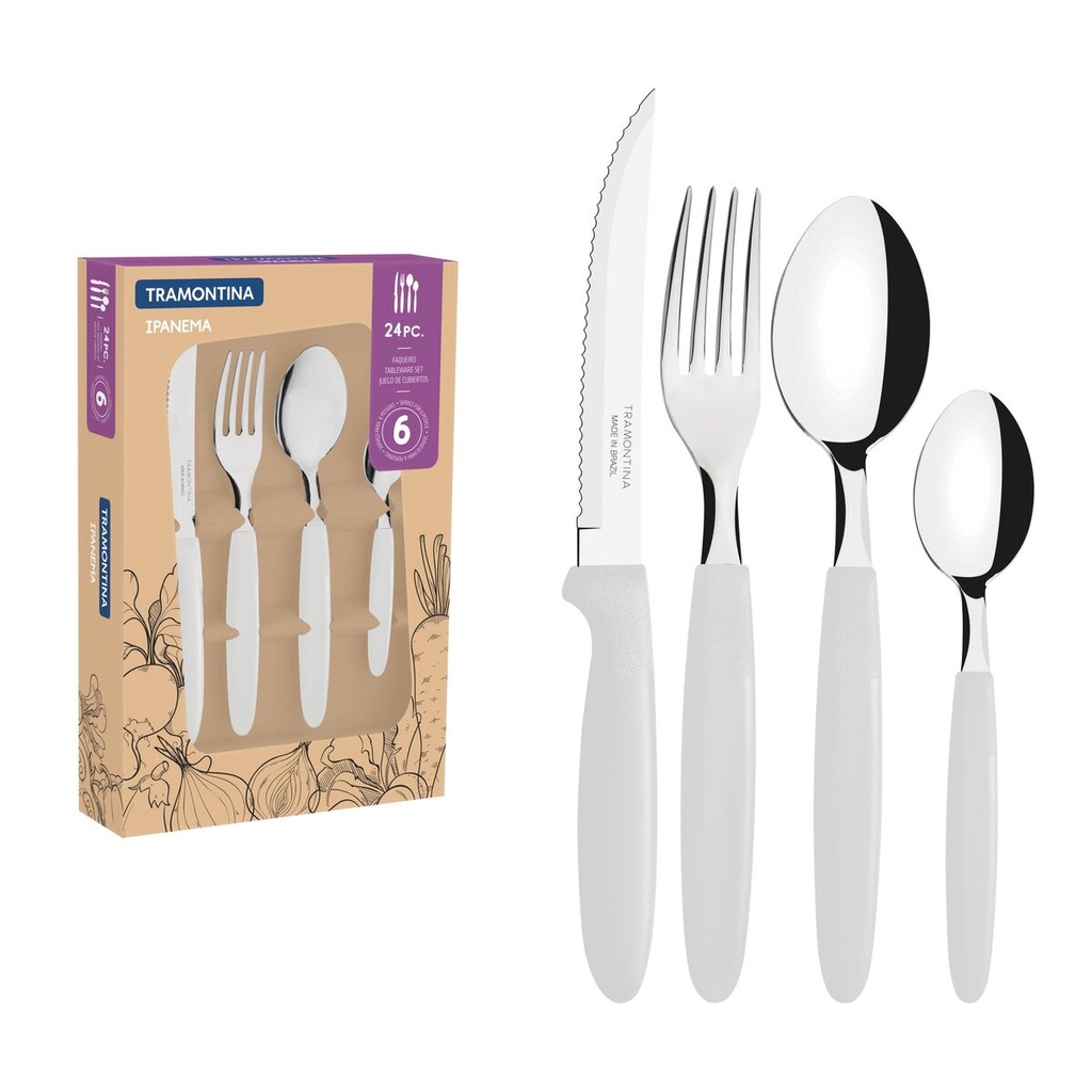 SET CUBIERTOS ACER BL 24 PZ IPANEMA TRAMONTINA 23398/872