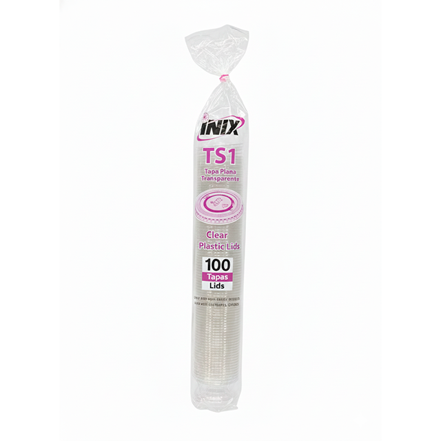 TAPA PLANA P/VASO SOUFFLE 1 OZ TRANS PAQ 100 UN