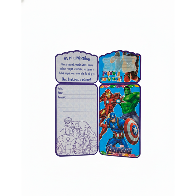 TARJETA CUMPLEAÑOS AVENGERS PEQ 10 UN SERMEL