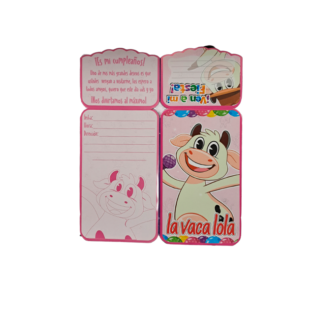 TARJETA CUMPLEAÑOS VACA LOLA PEQ 10 UN SERMEL