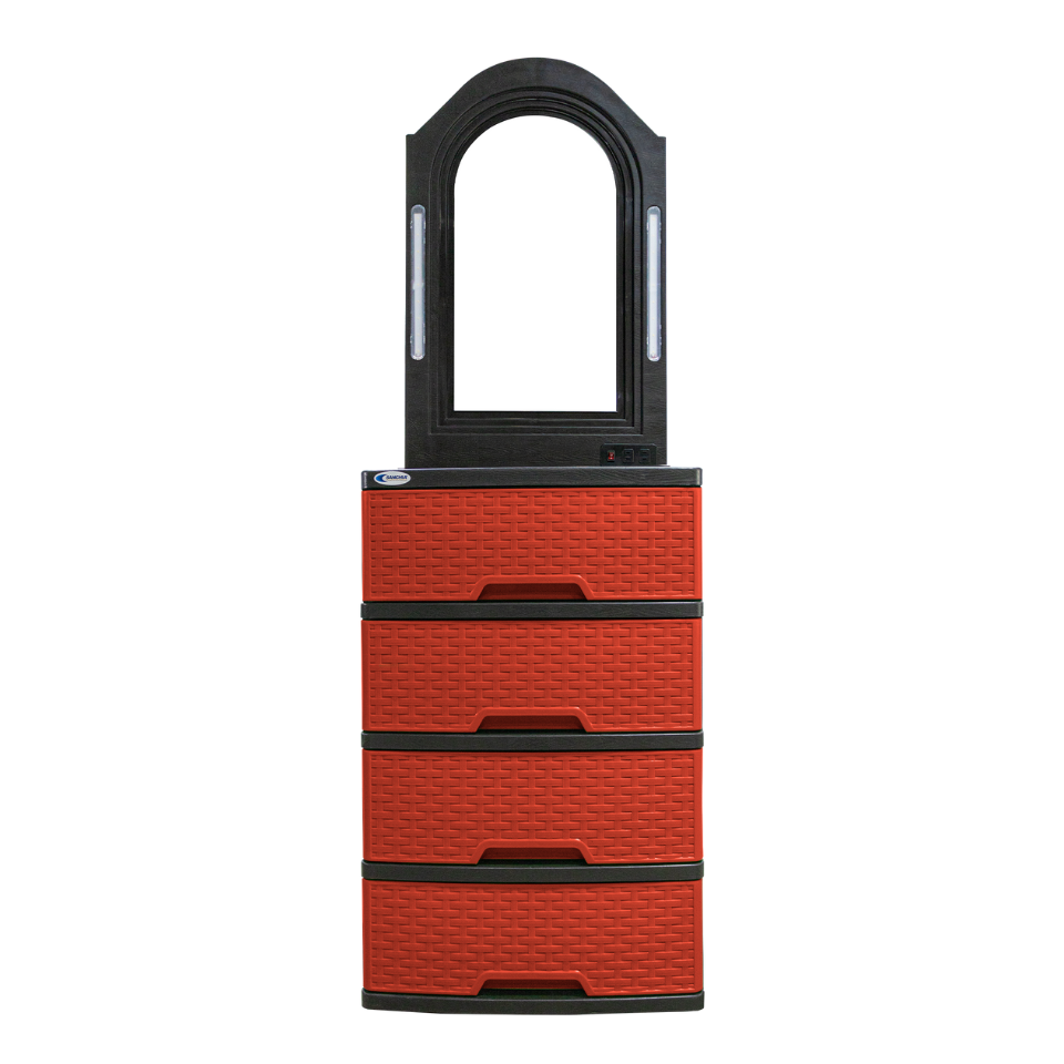 TOCADOR PLAS RATAN 4GAV ESP RJ C/LUZ/ENCH GLAMOUR SANCHIA