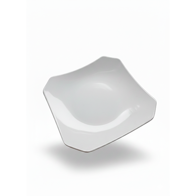 PLATO MELA CUAD 7.7" LISO ESQ RECT BL MORENA P8943