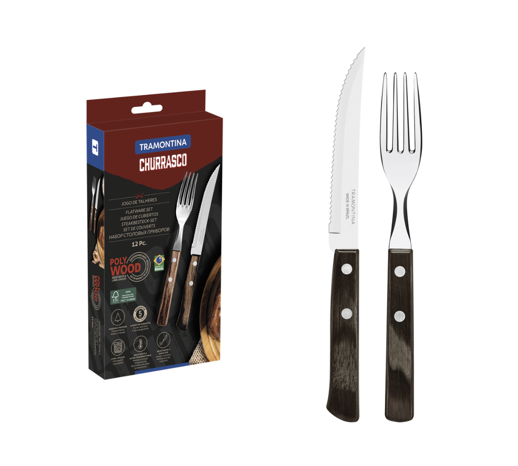SET 12 UTENSILIOS P/BARBACOA ACER LISO TRAMONTINA MAYS 732-21199911