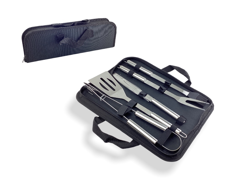 SET UTENSILIOS ACER/PLAS P/BARBACOA 38X12 CM LISOS PLAT/NG BISTRO MAYS 741-37871