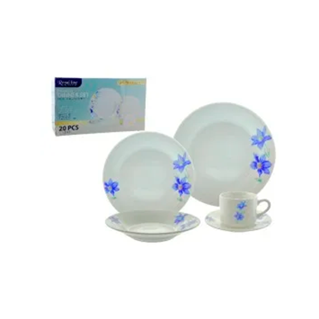 VAJILLA PORCE BL/AZ/VD 20 PZ ROYAL 705-2605