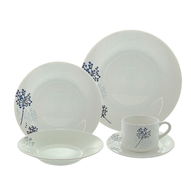 VAJILLA PORCE BL/NG/GRIS 20 PZ ROYAL 705-2504