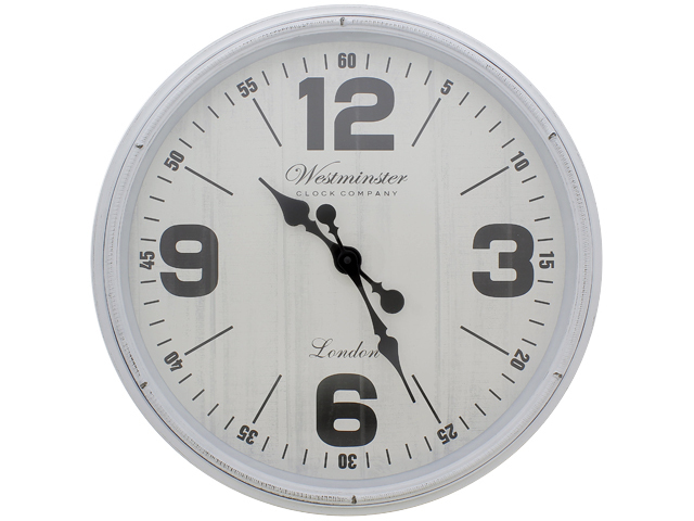 RELOJ PARED 20" CM LISO BL/NG TIMES TOWER MAYS 602-06534