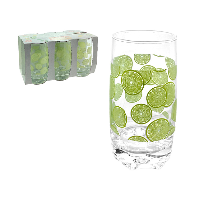SET 6 VASOS VID 12 OZ D/NARANJA TRANS/AMARI HARTIN  751-10700068A