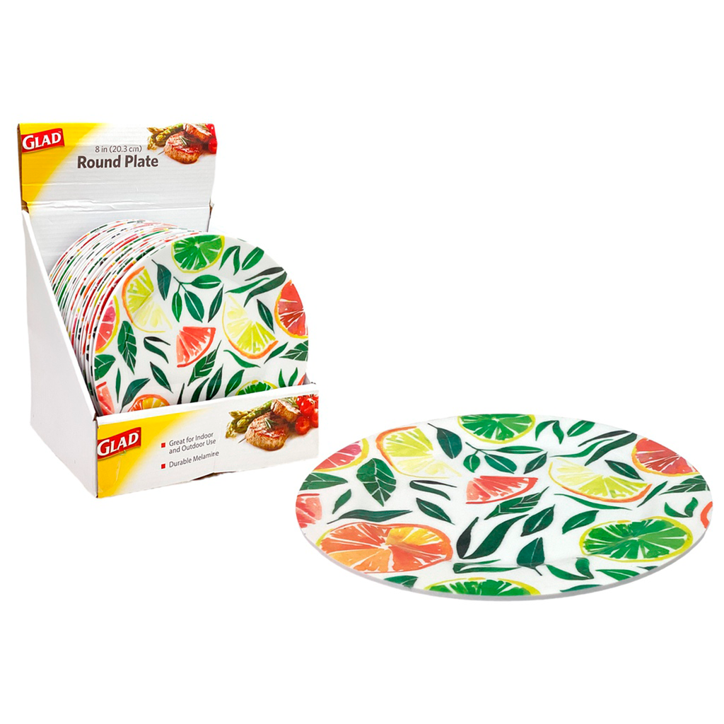 PLATO MELA 8" BL/VD/ANAR/ LISO D/NARAN GLAD 726-70226