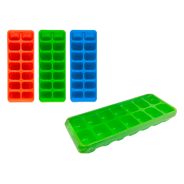 SET 2 CUBETA PLAS P/HIELO 250X93X35 MM 14 DIV AZ/VD/ANAR WINDROSE 723-4440