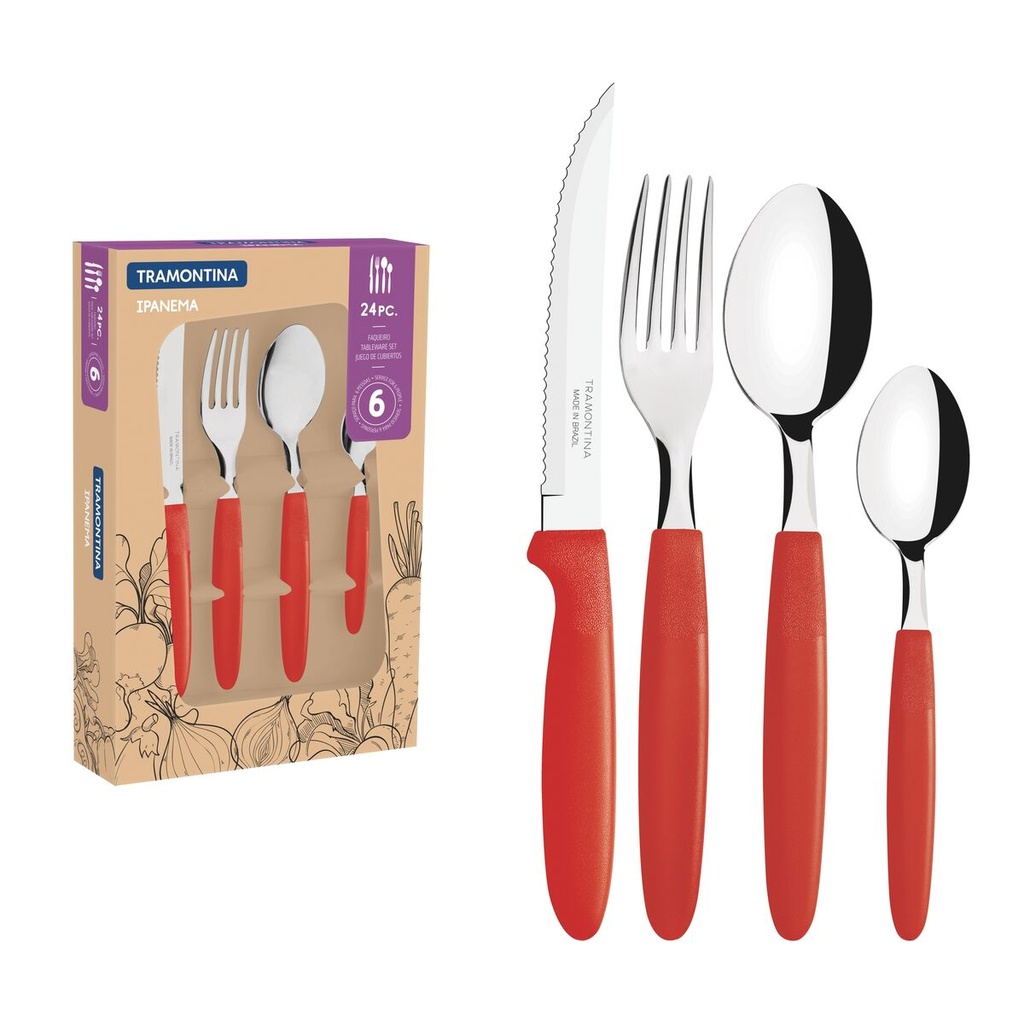SET CUBIERTOS ACER RJ 24 PZ IPANEMA TRAMONTINA 23398/772