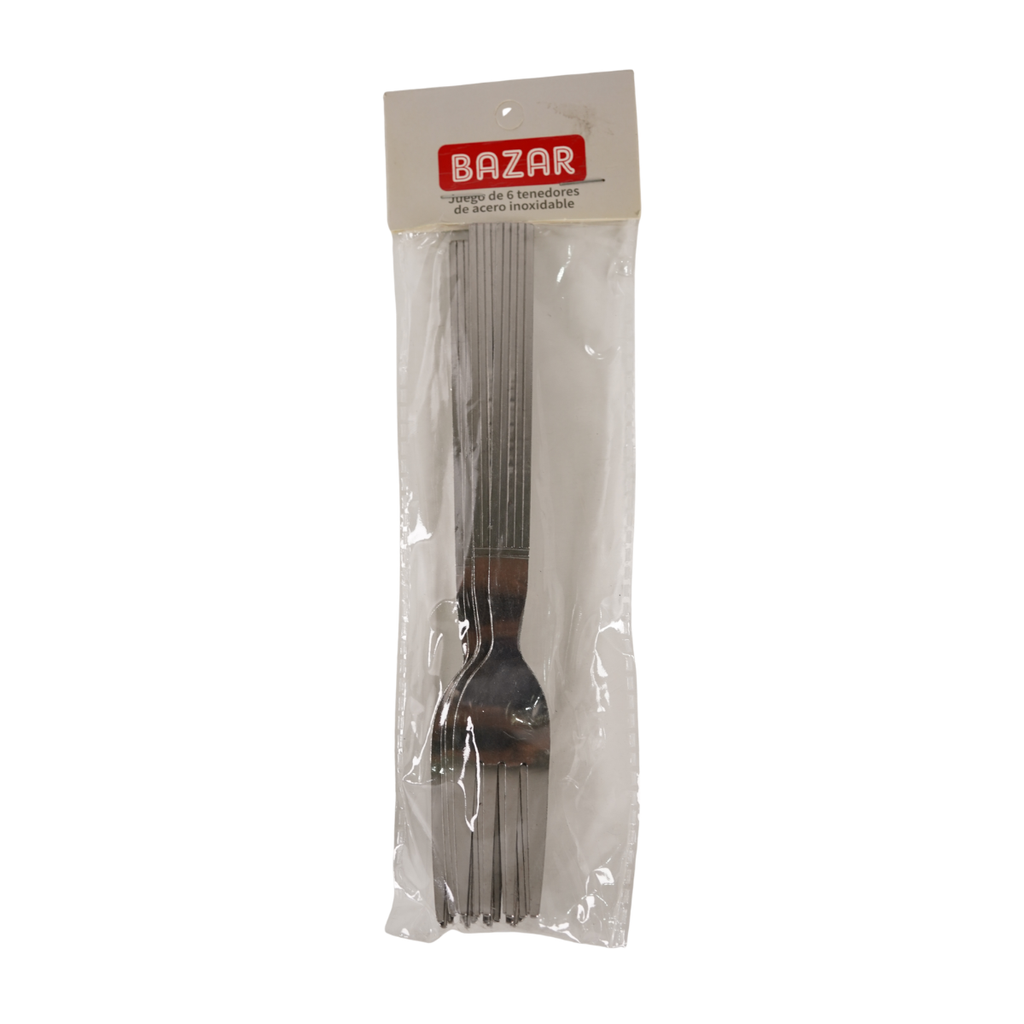SET 6 TENEDOR ACER 1.2 MM BOL BAZAR CASAMAS 1128