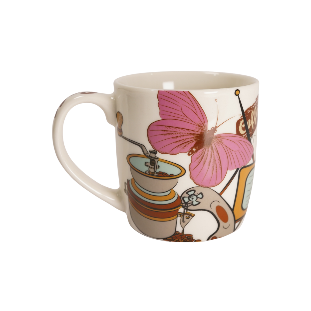 TAZA CERA 12.8 OZ DECO MARIPOSA INT/EXT XD-09-3379