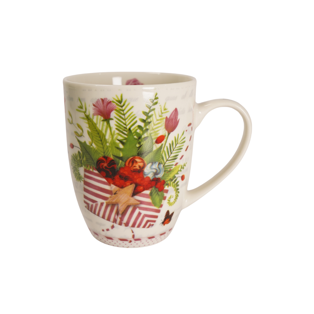 TAZA CERA 14.2 OZ BL DECO FLOR/INTERIOR XD-09-3365