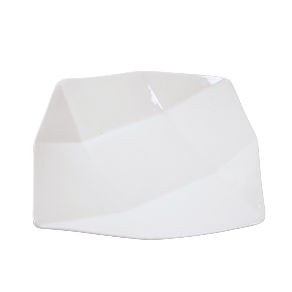 PLATO CERA 12.5" CUAD ROMBO CENTRO BL GIGI-155