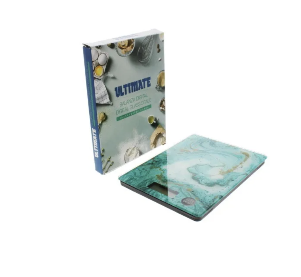 BASCULA/PESA DIGITAL P/ALIMENTOS 20X15 CM VID/TEMPLADO 739-03346