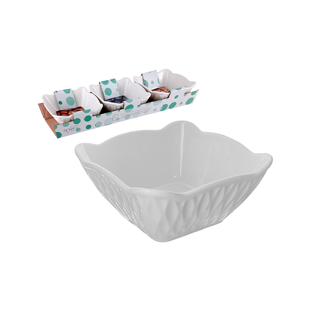 ENSALADERA 3PZAS 145ML PORCELANA LIFE ART 705-05739