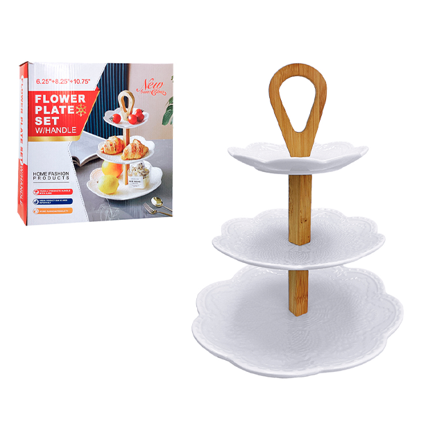 PLATO PORC C/SOPORTE 3 NIV LIFE ART MAYS 705-02174