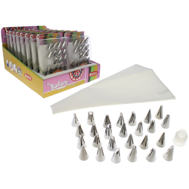 SET 28 PZ UTENSILIOS REPOSTERIA SILICON/ACER INOX BISTRO  739-84622