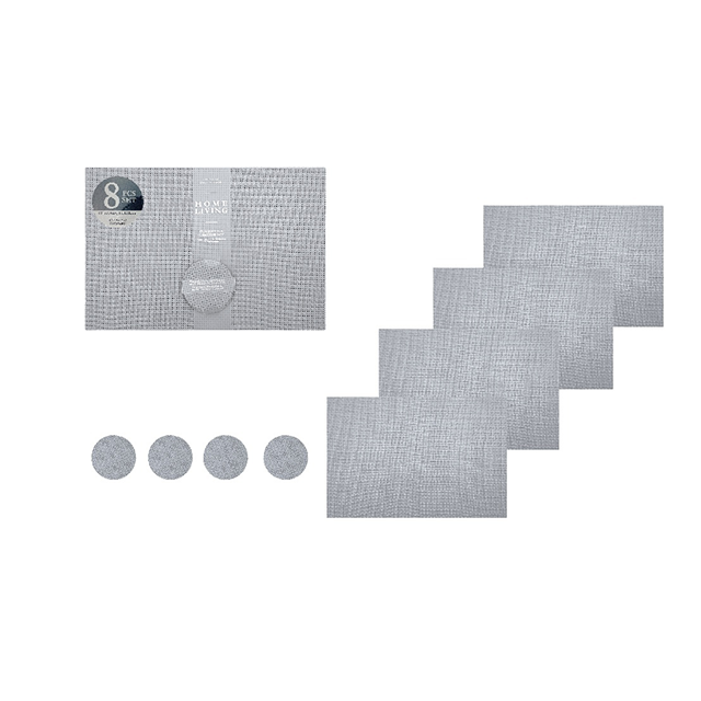 SET 8 PZ INDIVIDUALES+PORTAVASOS POLIESTER/VINIL HOME LIVING  731-1406715