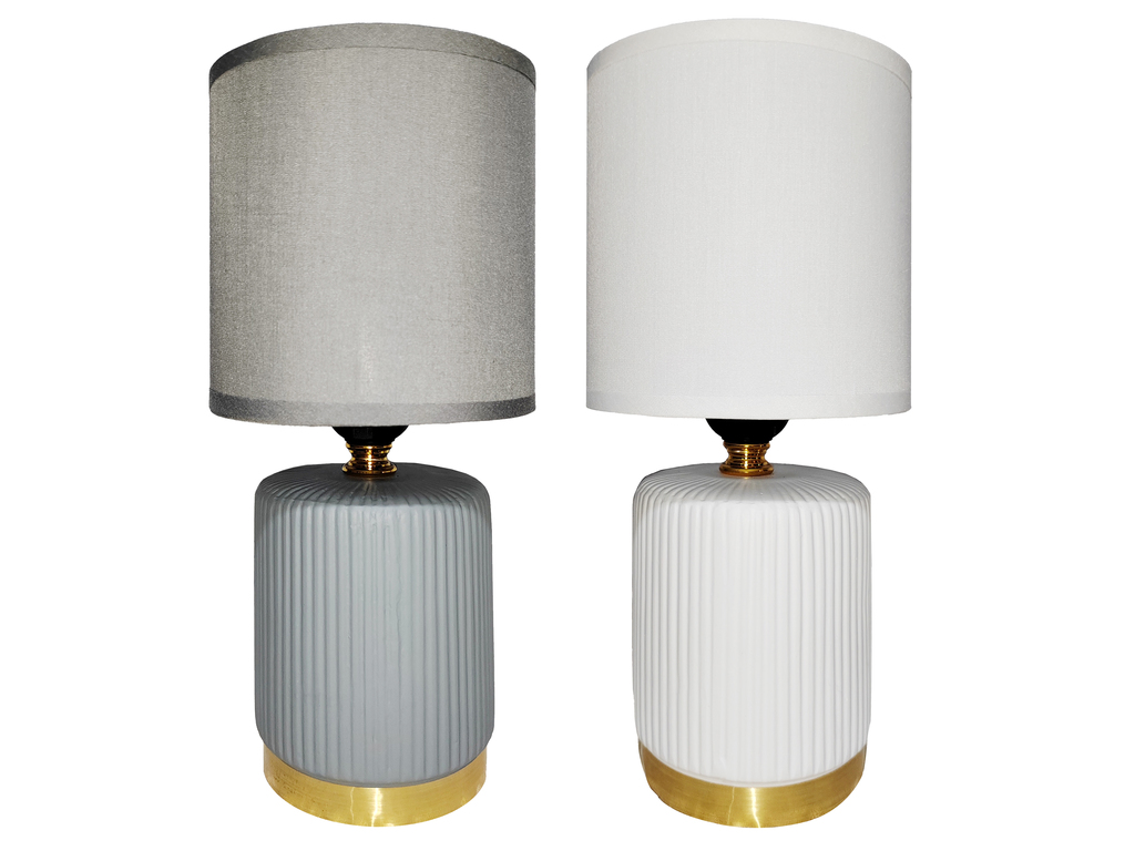 LAMPARA MESA CERA/TELA 10.5" DECORE 604-05658