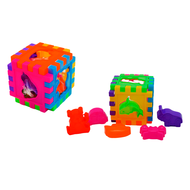 CUBO PLAS ARMABLE 10X10 CM COLORES RED 10140