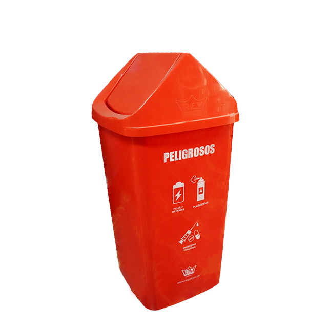 CONTENEDOR URBANO/BASURERO PLAS #80 75 LT C/T VAIVEN PELIGROSOS RJ REYPLAST TCX037597