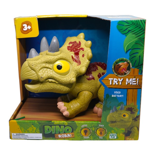DINOSAURIO TRICERATOPS VD LUZ+SON 23X15X25 CM 45327/288259