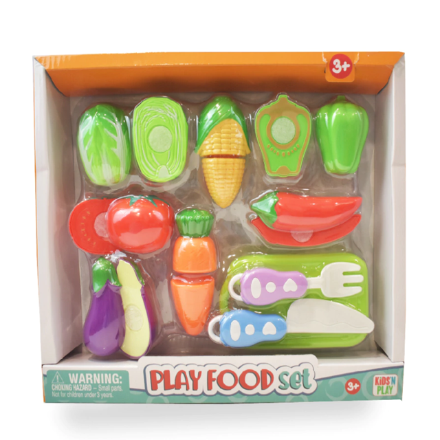 SET FRUTAS/VEGETALES PARTIDOS C/TABLA+CUB CAJ 45255/108533