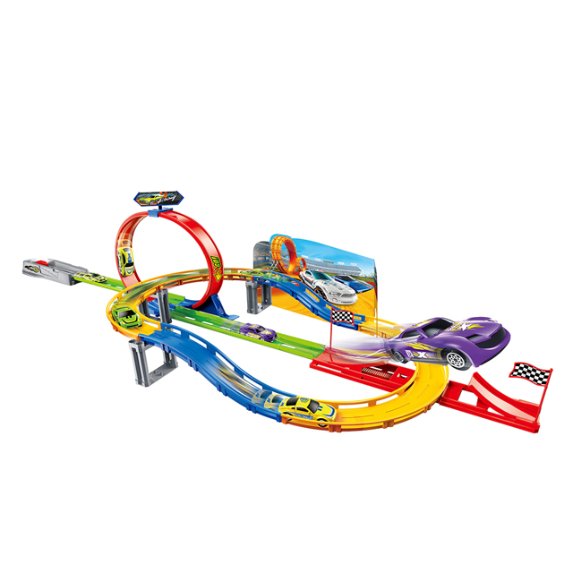 PISTA D/CARRERAS 360 C/4 CARROS+2 BANDERA 53.5X38.7X7.4 CM CAJ 45283/33213