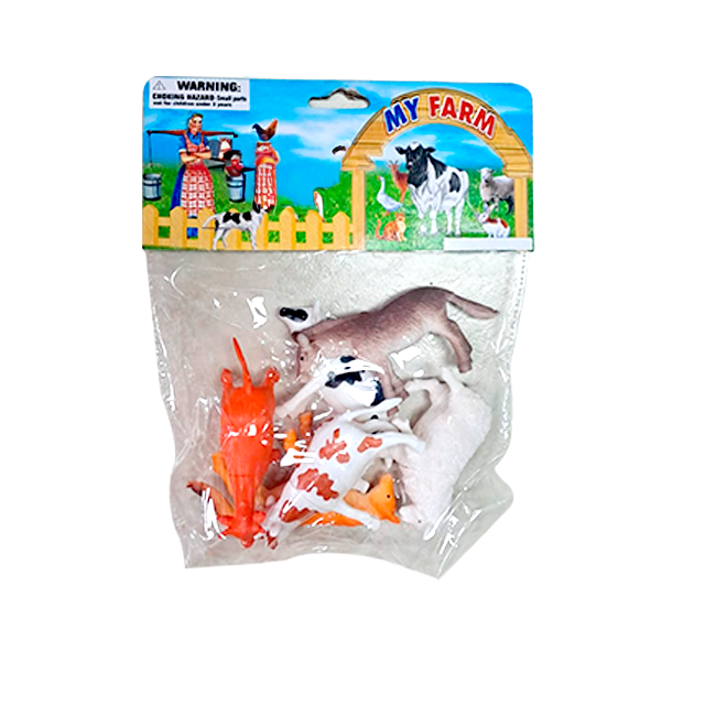 SET 6 ANIMALES GRANJA PLAS 4" BOL CASAMAS 1322