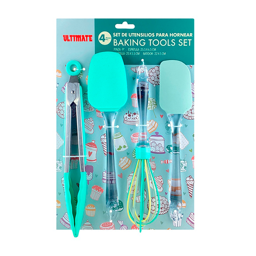 [15012424] SET 4 PZ UTENSILIOS SILIC/PLAS/MET P/REPOSTERIA ULTIMATE MAYS 716-01169