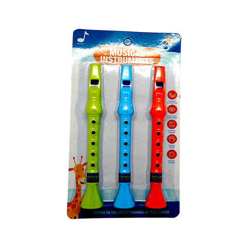 [15012786] SET 3 FLAUTAS 19 CM COLORES BLIS 6825E/9375