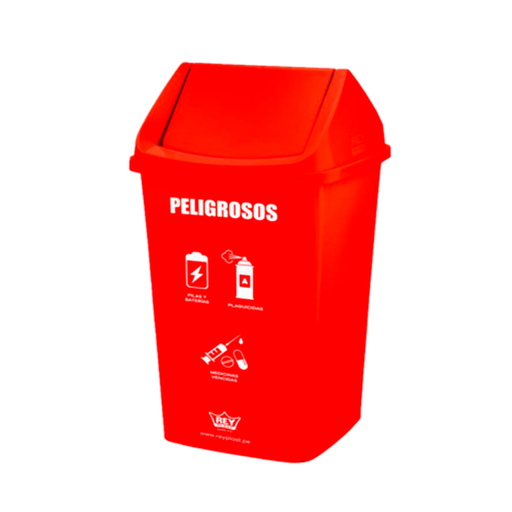 [15012856] CONTENEDOR URBANO/BASURERO PLAS #80 75 LT C/T VAIVEN PELIGROSOS RJ REYPLAST TCX037597