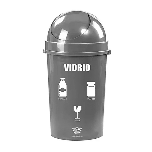[15012857] CONTENEDOR URBANO/BASURERO PLAS #80 75 LT C/T VAIVEN VIDRIO PLOMO REYPLAST TCX037997
