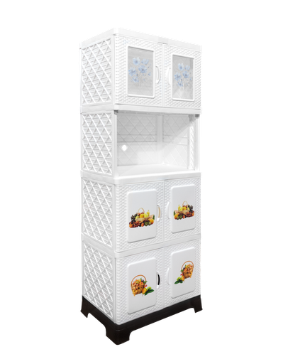 [15013076] CHINERO PLAS TERESITA RATAN 4 NIV C/2 PTAS VID 160X60.5X40 CM DECO BL SANCHIA