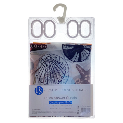 [15014287] CORTINA P/BAÑO PLAS 180X180 CM DECO SURT PALM SPRINGS 711-1435811