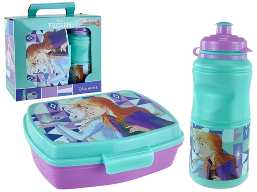 [15014319] SET 2 PZ DEPOSITO/ENV P/ALIMENTO + BOTELLA FROZEN DISNEY  744-74273