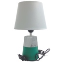 LAMPARA MESA 30 CM CERA/TELA BL/VD DECORE 604-06293
