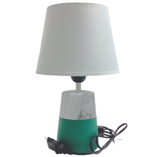 [15014367] LAMPARA MESA 30 CM CERA/TELA BL/VD DECORE 604-06293