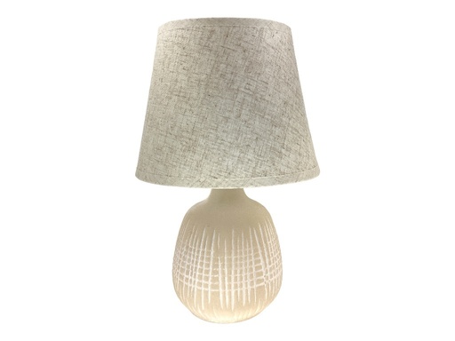 [15014368] LAMPARA MESA 31 CM CERA/TELA CREMA DECORE MAYS 604-05217