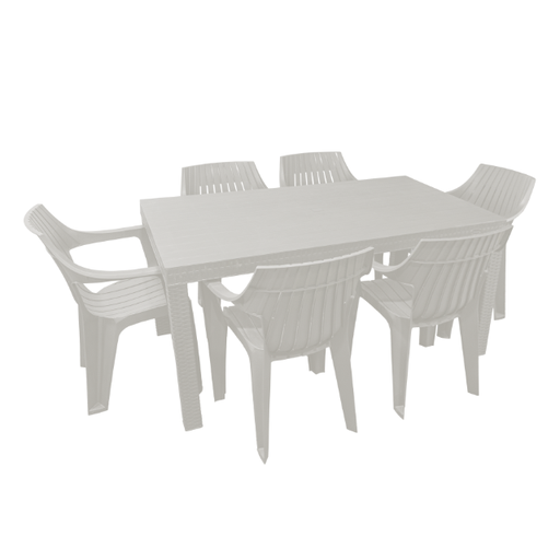 [15014492] COMEDOR PLAS MACAO P/6 PERSONAS C/6 SILLAS C/B BEIGE SANCHIA