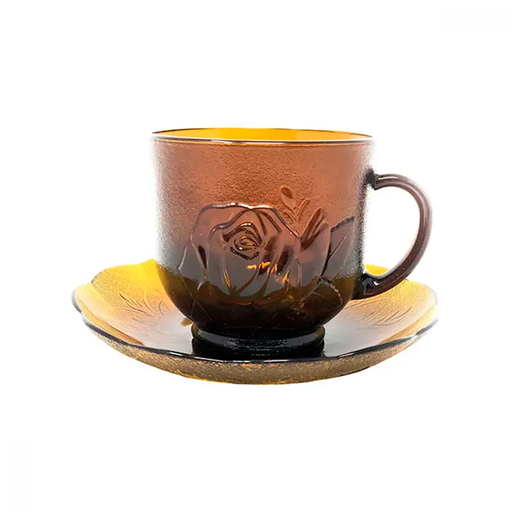 [16000121] SET 6 TAZA C/PAILA VID 6 OZ DECO ROSA AZ BBC GB-0025A 220102