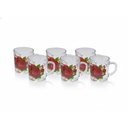 SET 6 TAZAS VID 230 ML DECO FLORES MAMA TRANS CAJ 10238