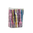 TENEDOR MINI PLAS 3 PUNTAS COL SURT 100 UN BOL