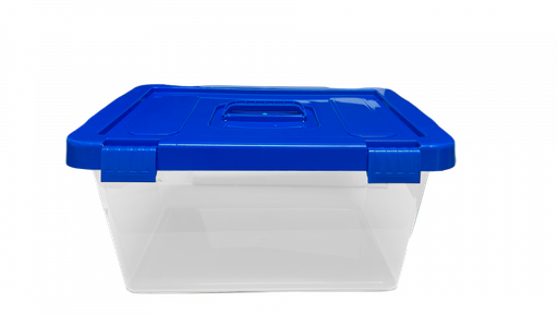 [15014658] CAJA PLAS 14 LT RECT 38X27 CM TRANS C/T COLOR CLICK SALVA 8922/8923