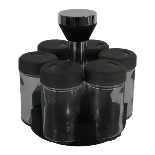 [15014927] SET DISPENSADOR ESPECIAS GIRATORIO C/6 BOTES CAJ GIGI OT-020