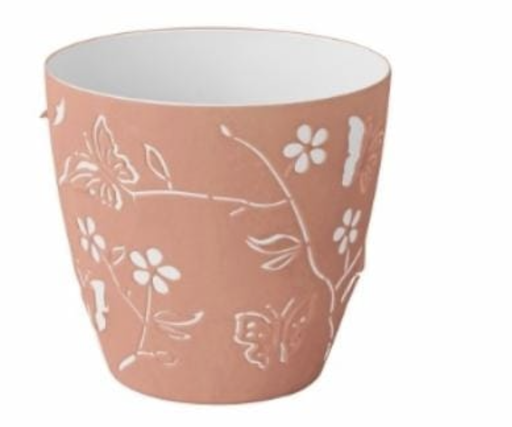 [15015216] MACETA PLAS MARIPOSA 14 CM #1 BL/TERRACOTA MEGA